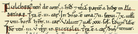 The entry for Thorpe Malsor in the Domesday Book
